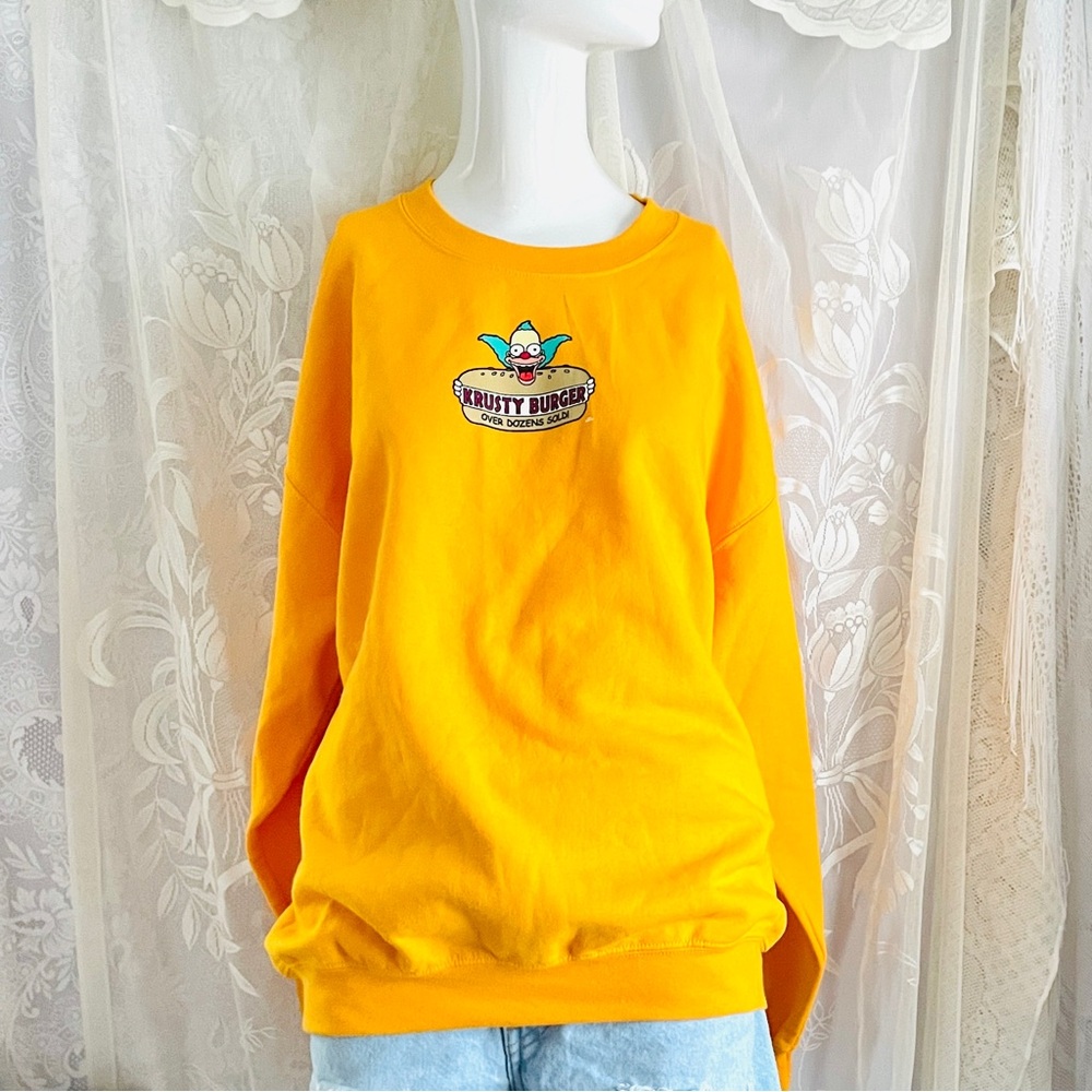 The Simpsons Mustard Yellow Graphic Women's Sweater